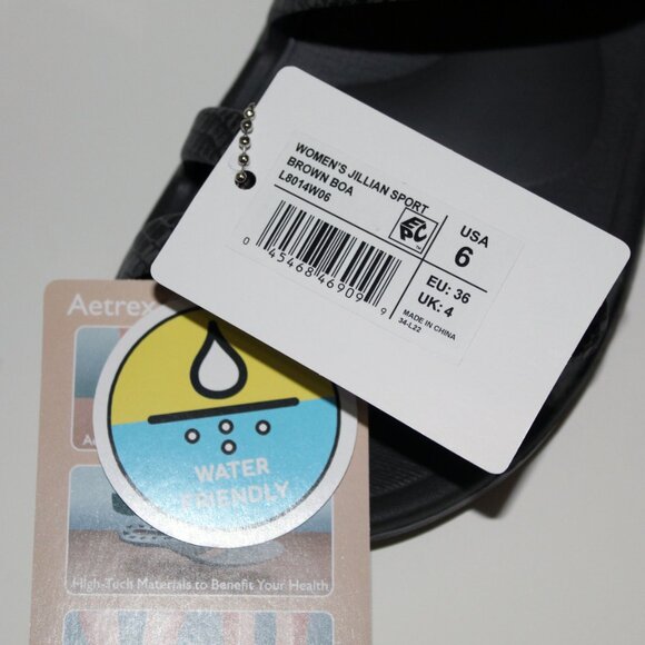 Aetrex Jillain Sport Sandal Brown Boa, Size US 6 - EU 36 - UK 4 - Picture 7 of 7